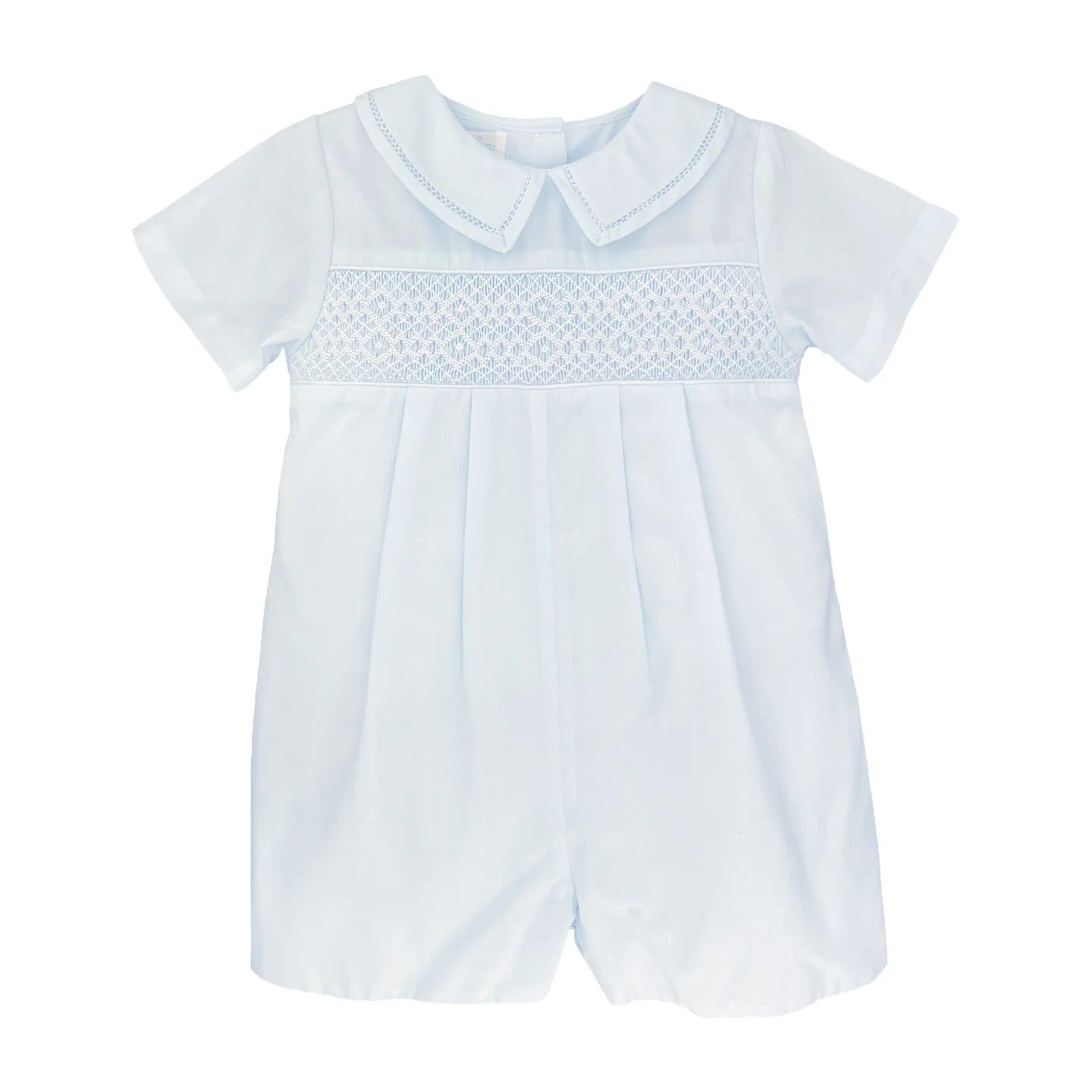 Petit Ami Boys Romper Diamond Smocked