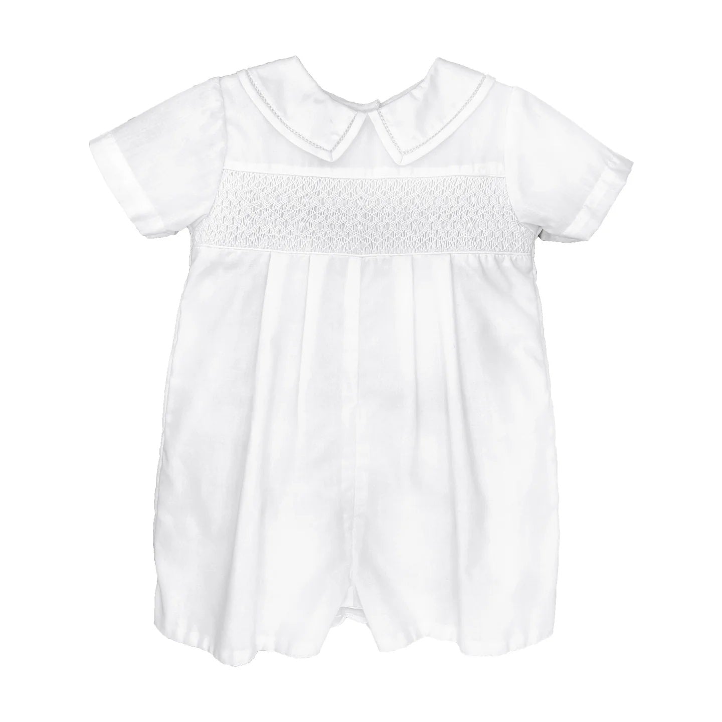 Petit Ami Boys Romper Diamond Smocked