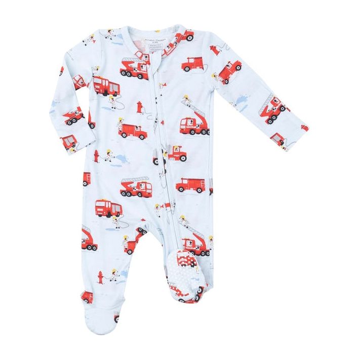 Angel Dear Firetruck Dalmations 2 Way Zipper Footie