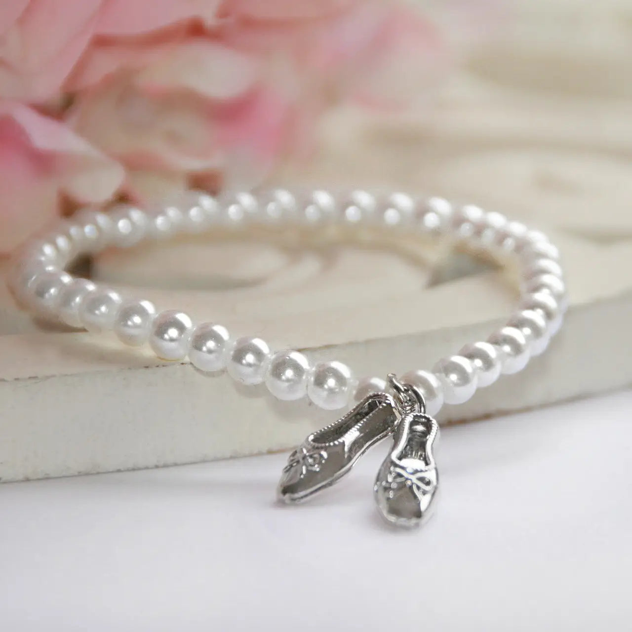 Dance Ballet Shoes Pearl Bracelet