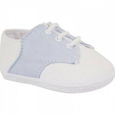 White/Light Blue Batiste Saddle Oxford Shoe (Baby)