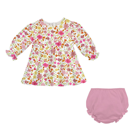 Baby Club Chic Blossom in Fall Dress w/Ruffle Bloomer