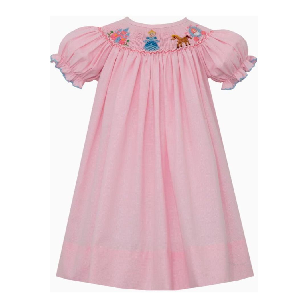 Petit Bebe Cinderella Bishop Pink Check Dress