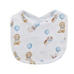 Baby Club Chic Cute Puppies Blue Bib