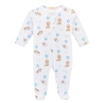 Baby Club Chic Cute Puppies Blue Zipped Footie