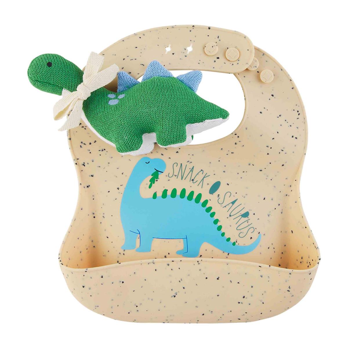 Mud Pie - Silicone Dinosaur or Bulldozer Bib Set