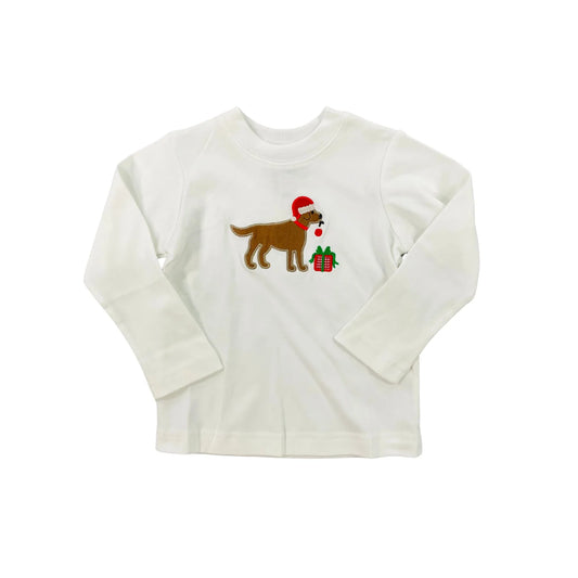 Boy's Christmas Dog Applique Shirt