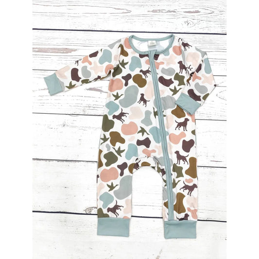 Duck Camouflage Zipper Pajamas