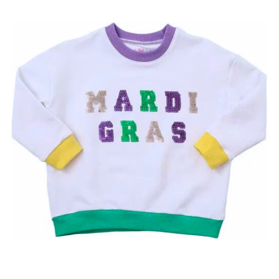 Mardi Gras Girls Sequin Sweatshirt