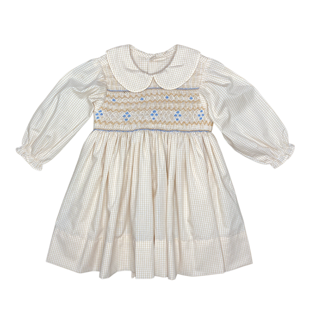 Khaki Juliette Smocked Dress