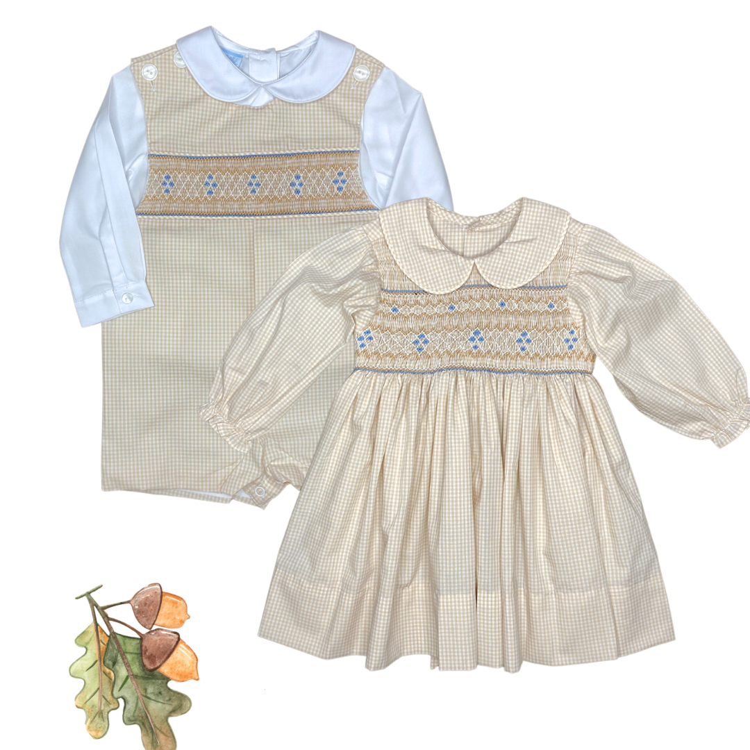 Khaki Hayes Smocked Shortall