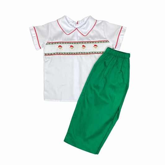 Santa Smocked Pant Set