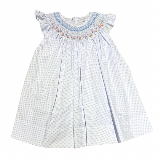 Petit Ami Smocked Bishop Blue Dot