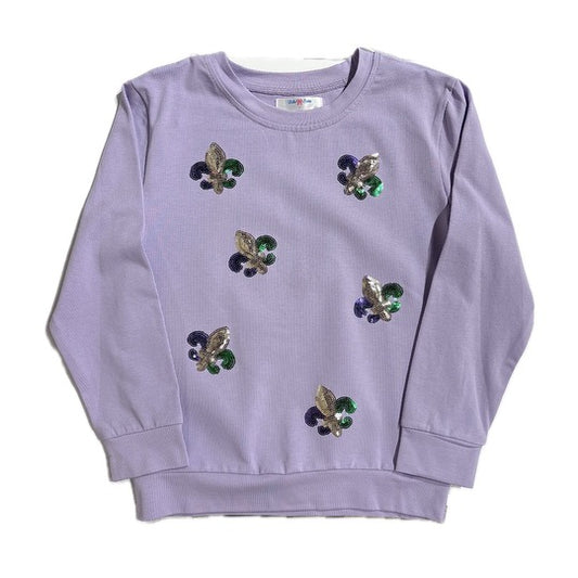 Mardi Gras Lavender Fleur De Lis Shirt