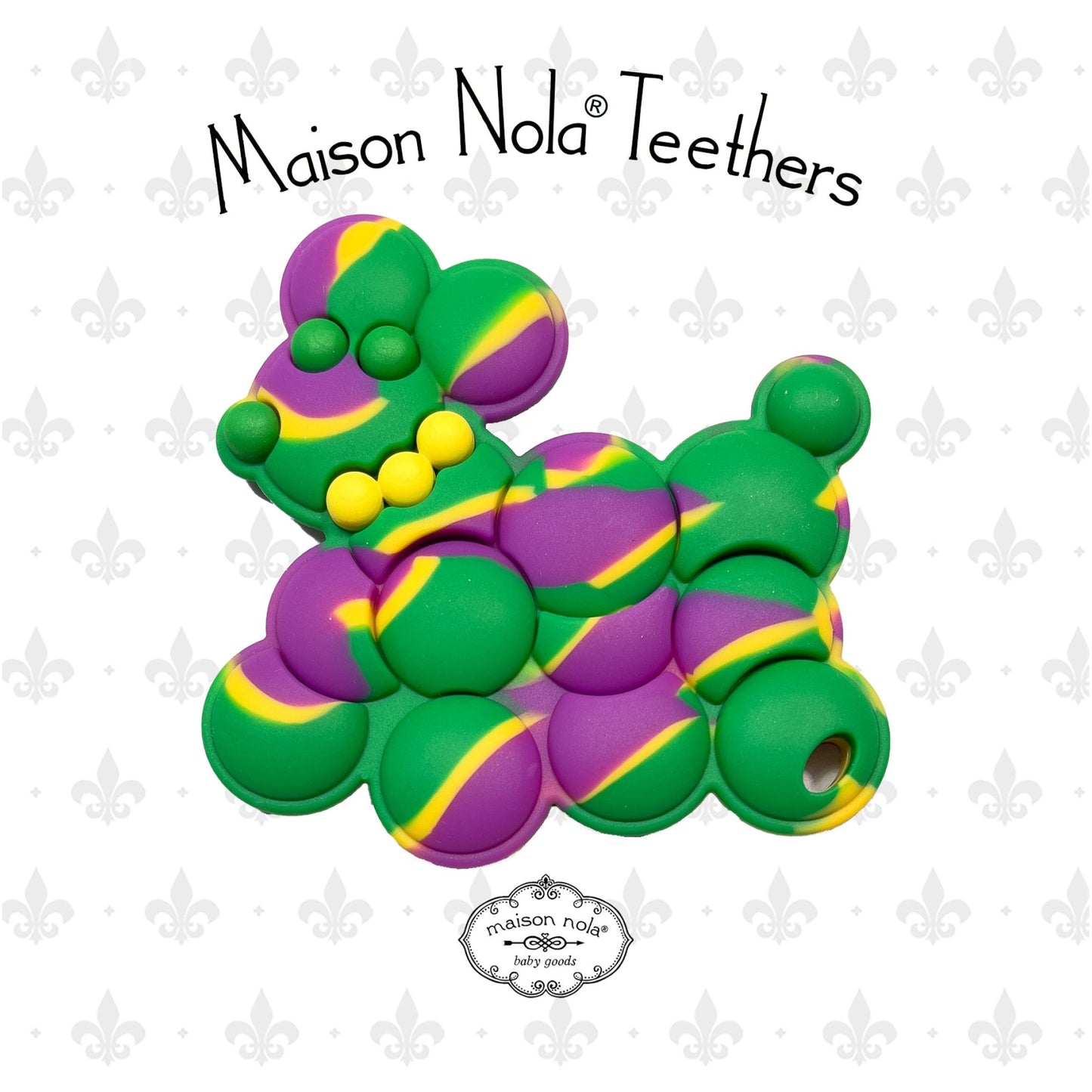 Mardi Gras Bead Dog Teether