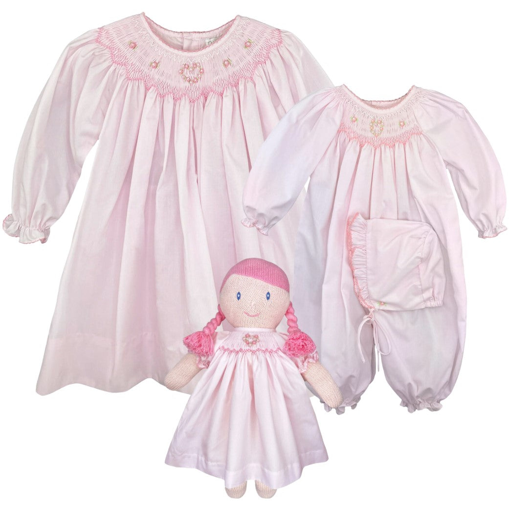 Petit Ami Bishop Heart Floral Smocked Dress