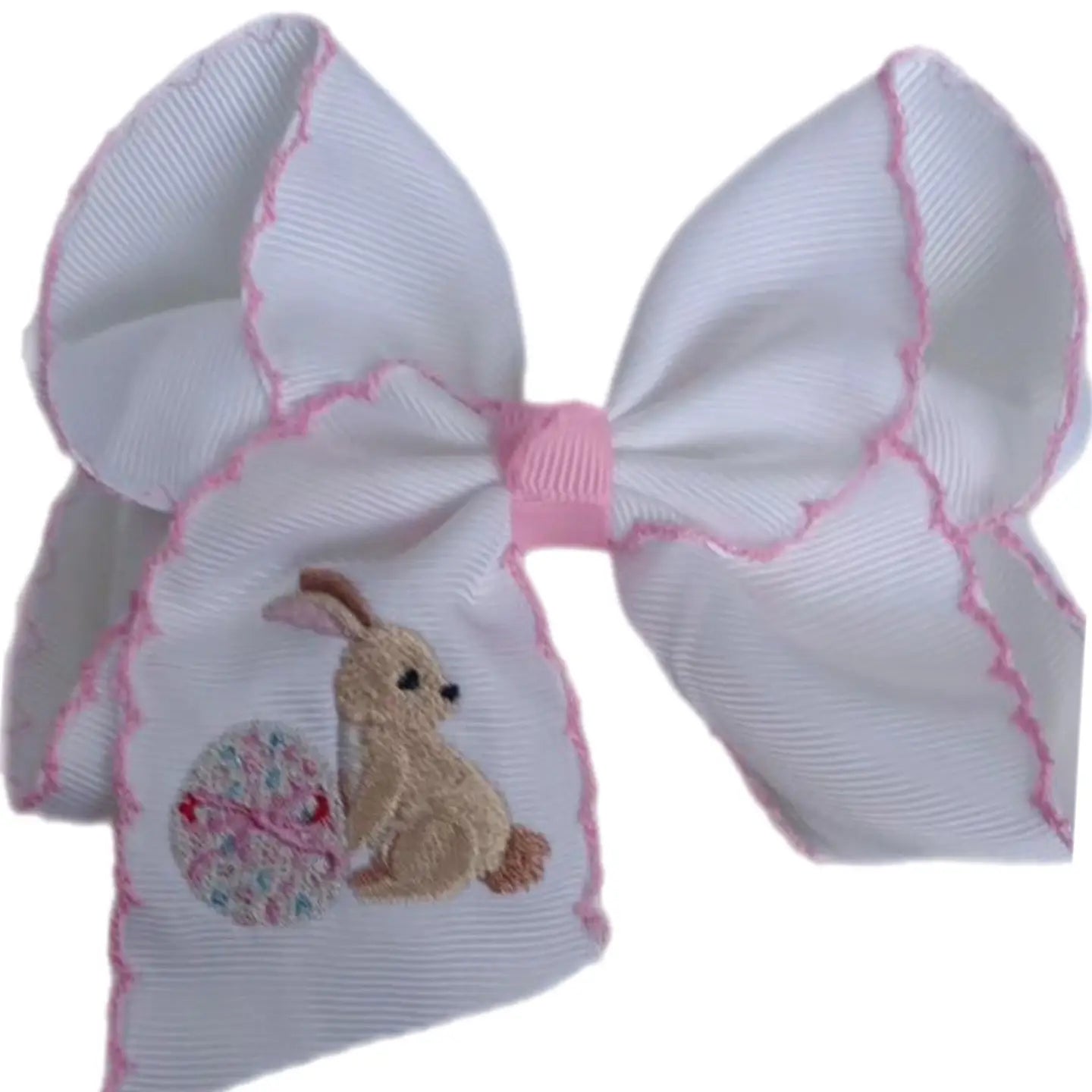 Pink Lined Easter Bunny Hair Bow