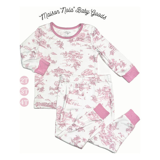 Pink Storyland Toile Pajama Set