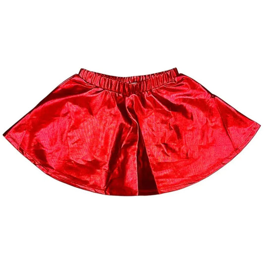 Girls Metallic Red Skort