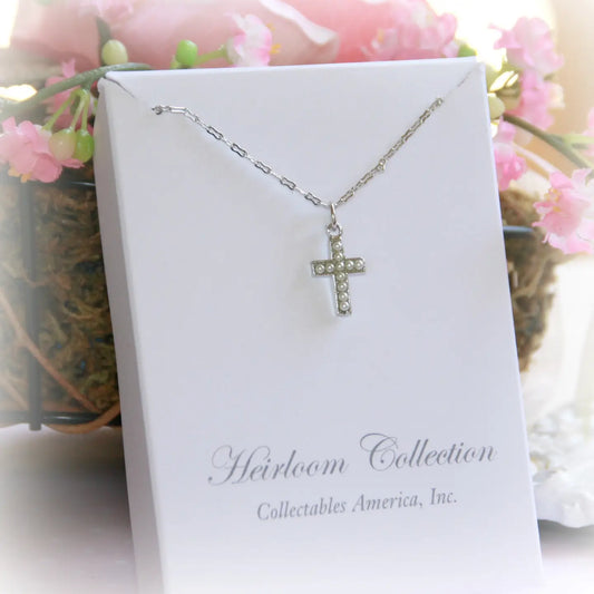 Seed Pearl Timeless Cross Necklace