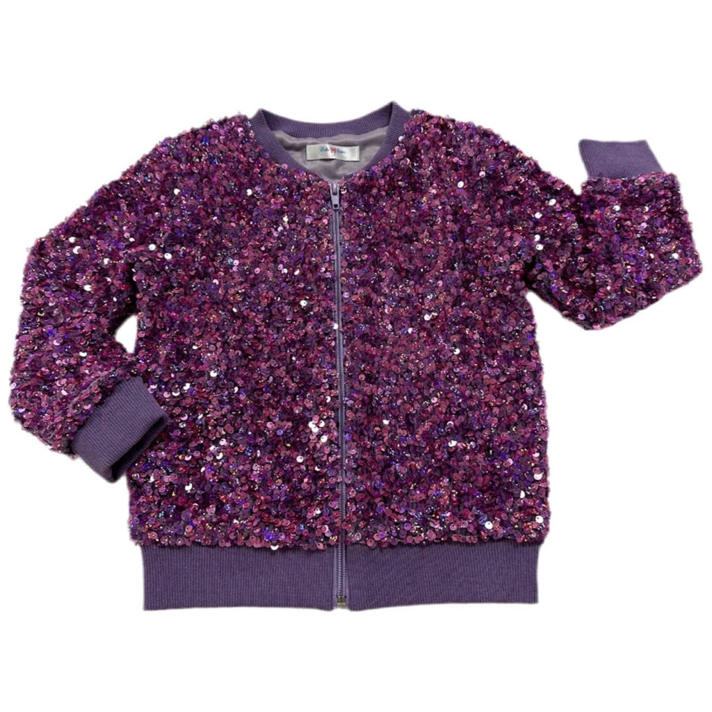 Lulu Bebe Girls Sequin Jacket Orchid