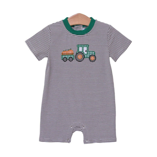 Trotter Street Tractor Pumpkin Romper