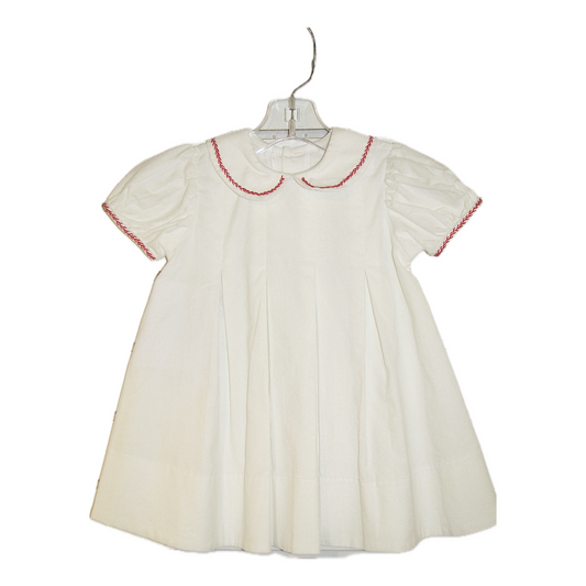 White Charlotte Dress With Red Stitching