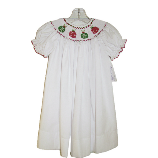 Ornament Embroidery White Dress