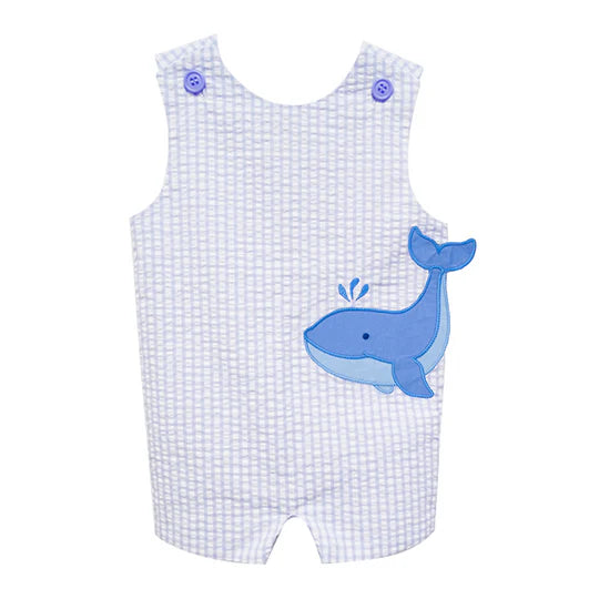 Whale Ashton Boys Applique Shortall