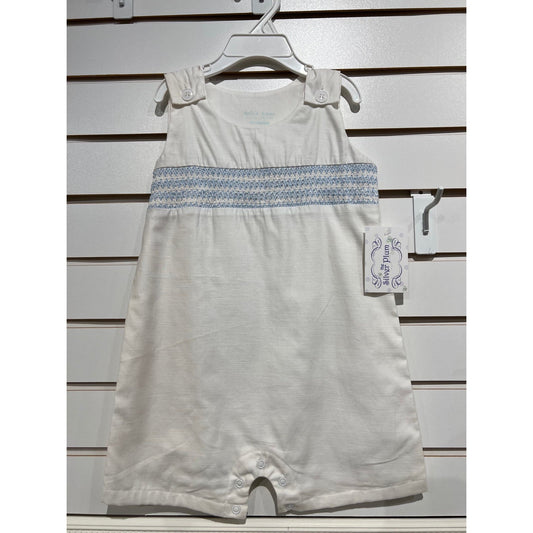 Bella Emma White Linen Jon Jon Blue Smocking