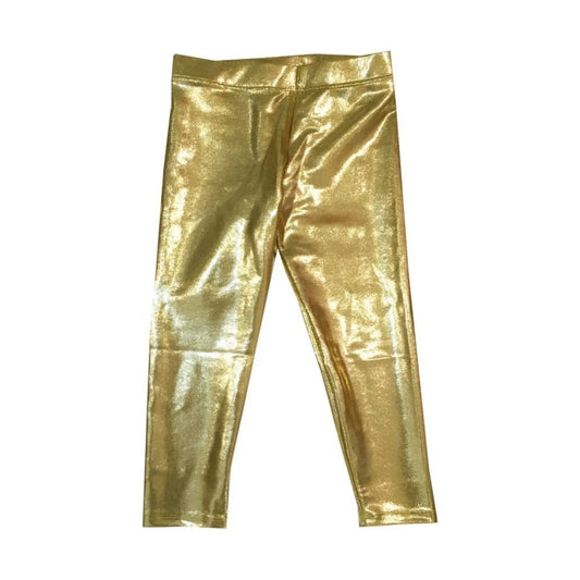 Girls Gold Lame Leggings