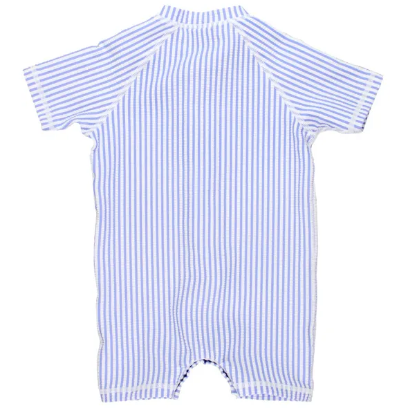 Ruffle Butts One Piece Periwinkle Boy Rash Guard