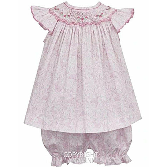 Petit Bebe Bunny Print Bloomer Set Lily