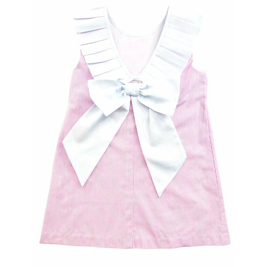 Zuccini Cassie Dress Pink Seersucker Stripe