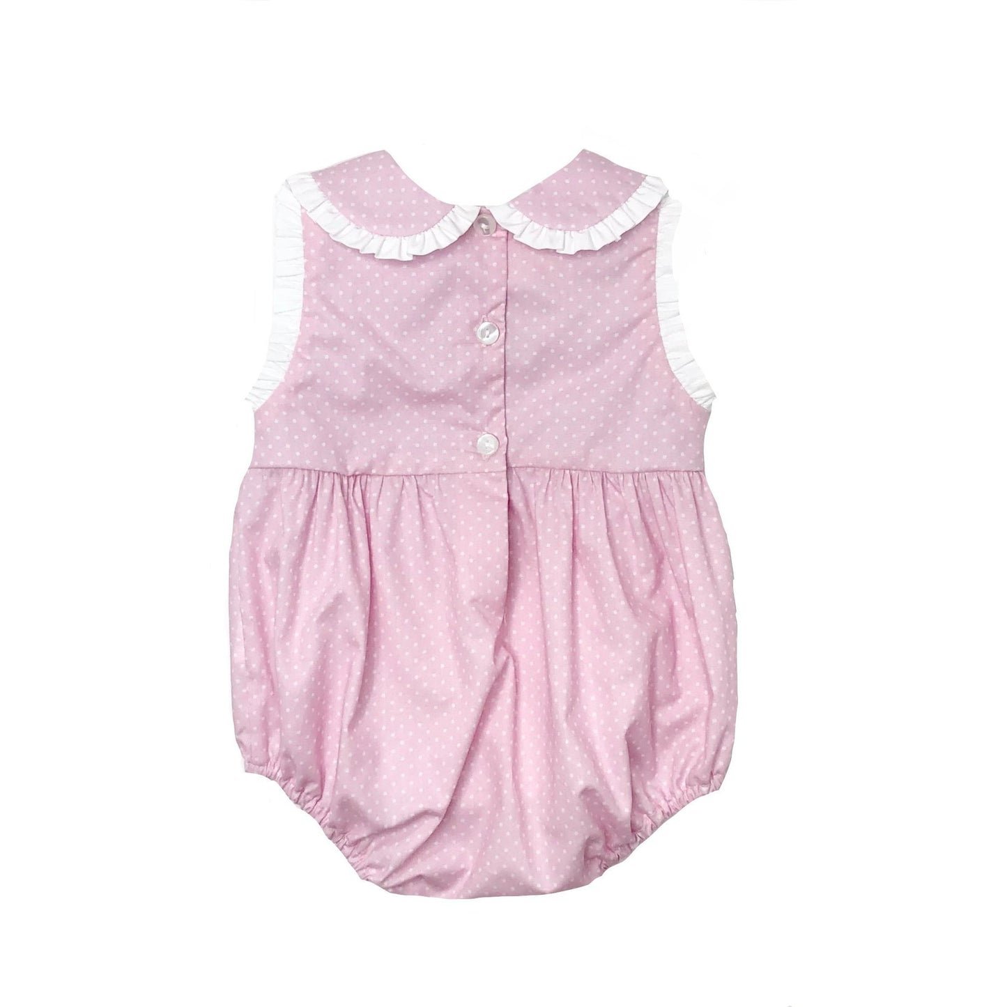 Petit Bebe Girls Pink Swiss Dot Bubble