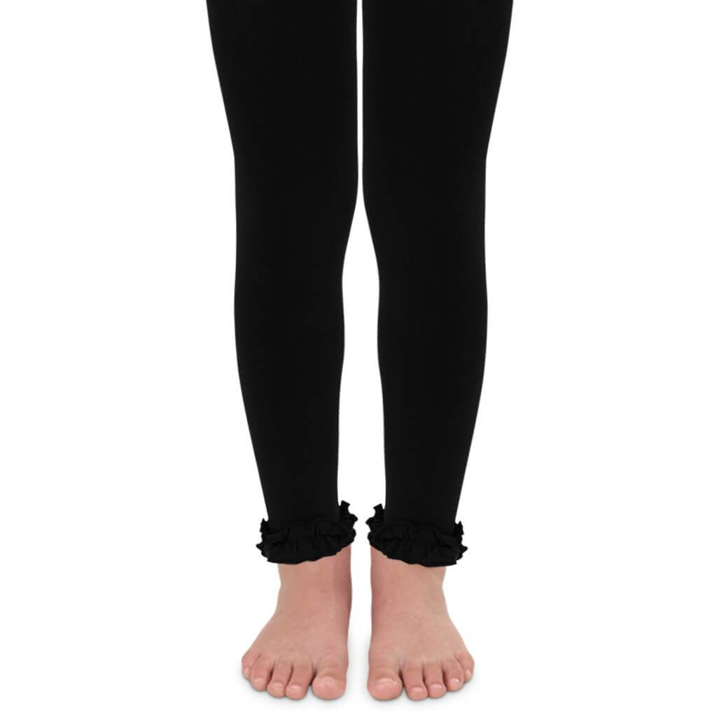 Women Size 10 Lululemon Black Yoga Leggings Ruffled Ankle length