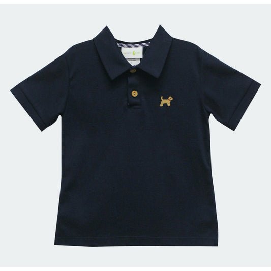 Embroidered Boy Labrador Navy Polo Shirt