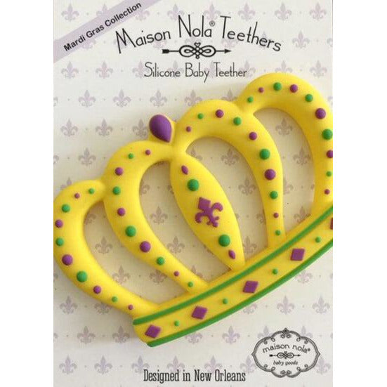 Mardi Gras Big Crown Silicone Teether