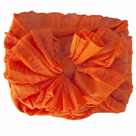 In Awe Ruffled Headband Orange