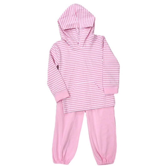 Little Louanne Girls Pink Stripe Hoodie Pant Set