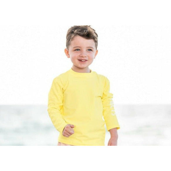 Ruffle Butts Rash Guard Shirt Banana Yellow