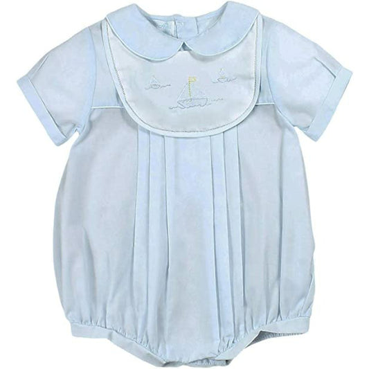 Petit Ami Sailboat Romper, Bib, Hat