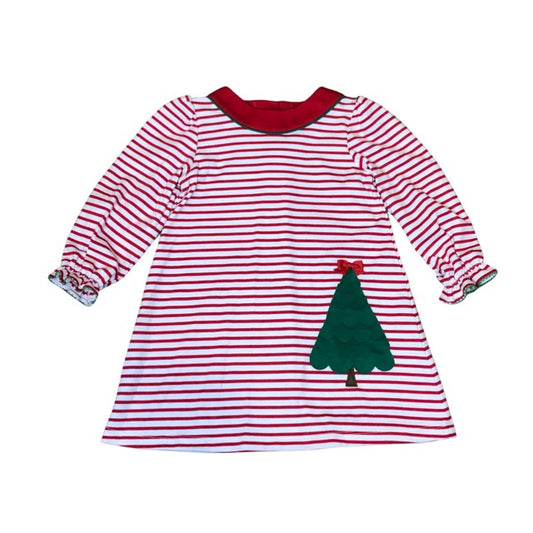 Christmas Tree Applique Knit Dress