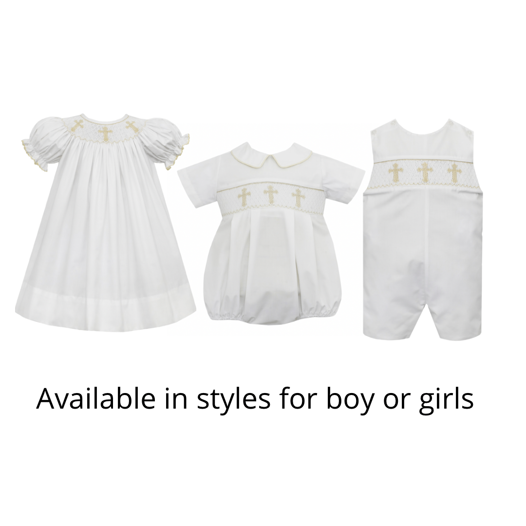 Petit Bebe Cross Smocked Bishop Dress