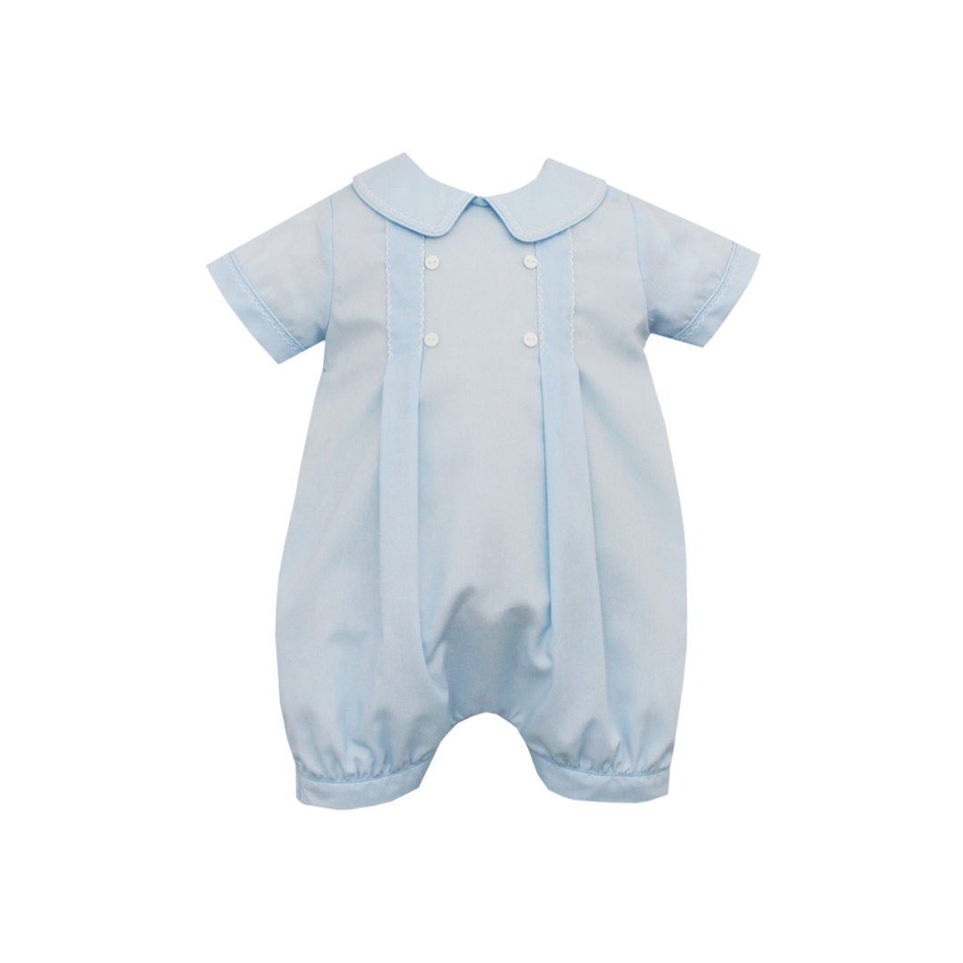 Claire Charlie Romper Blue Batiste