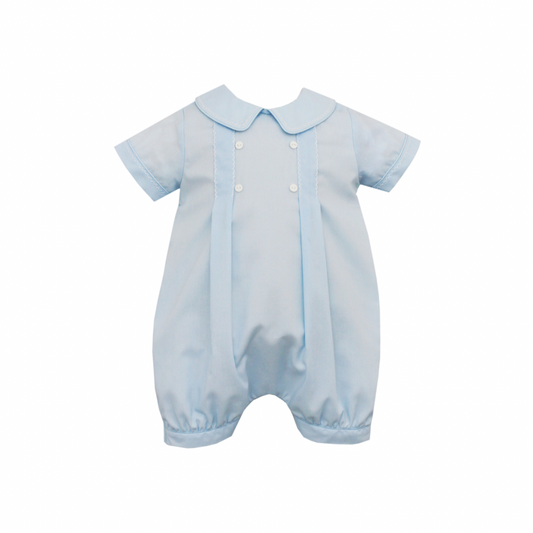 Claire Charlie Romper Blue Batiste