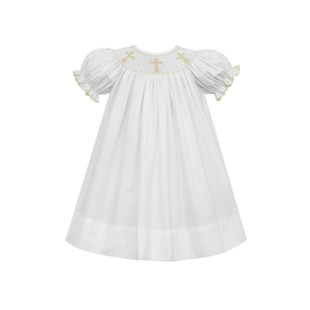 Petit Bebe Cross Smocked Bishop Dress