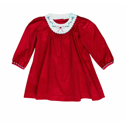 Poinsettia Sophy Red Corduroy Dress