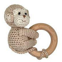 Zubels Monkey Wood Baby Rattle